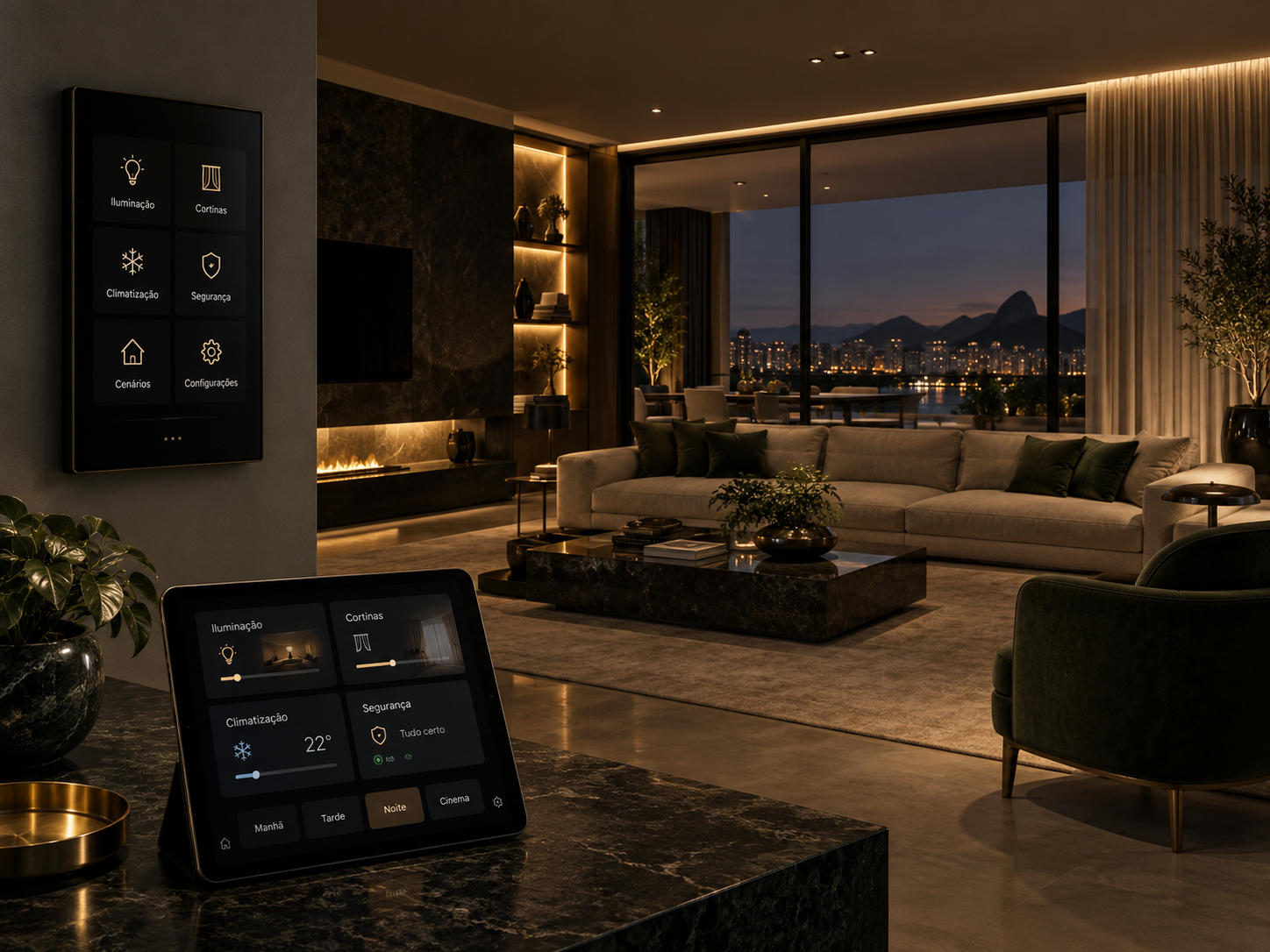 Residência contemporânea com sistemas de automação integrados